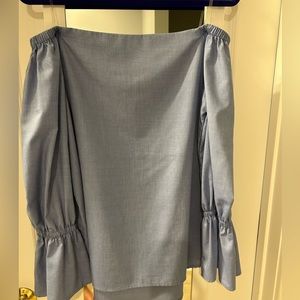 Chambray Off-the-shoulder top